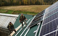 Установка солнечных батарей в коттедже